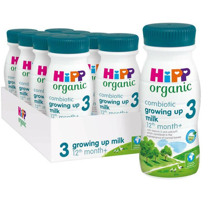 HiPP Organic 3 Growing up Baby Milk Ready to feed liquid - 12th month onwards (8 x 200ml)