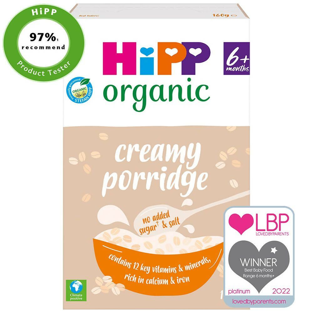 HiPP Organic Creamy Porridge Baby Cereal 6+ Months (4 x 160g)