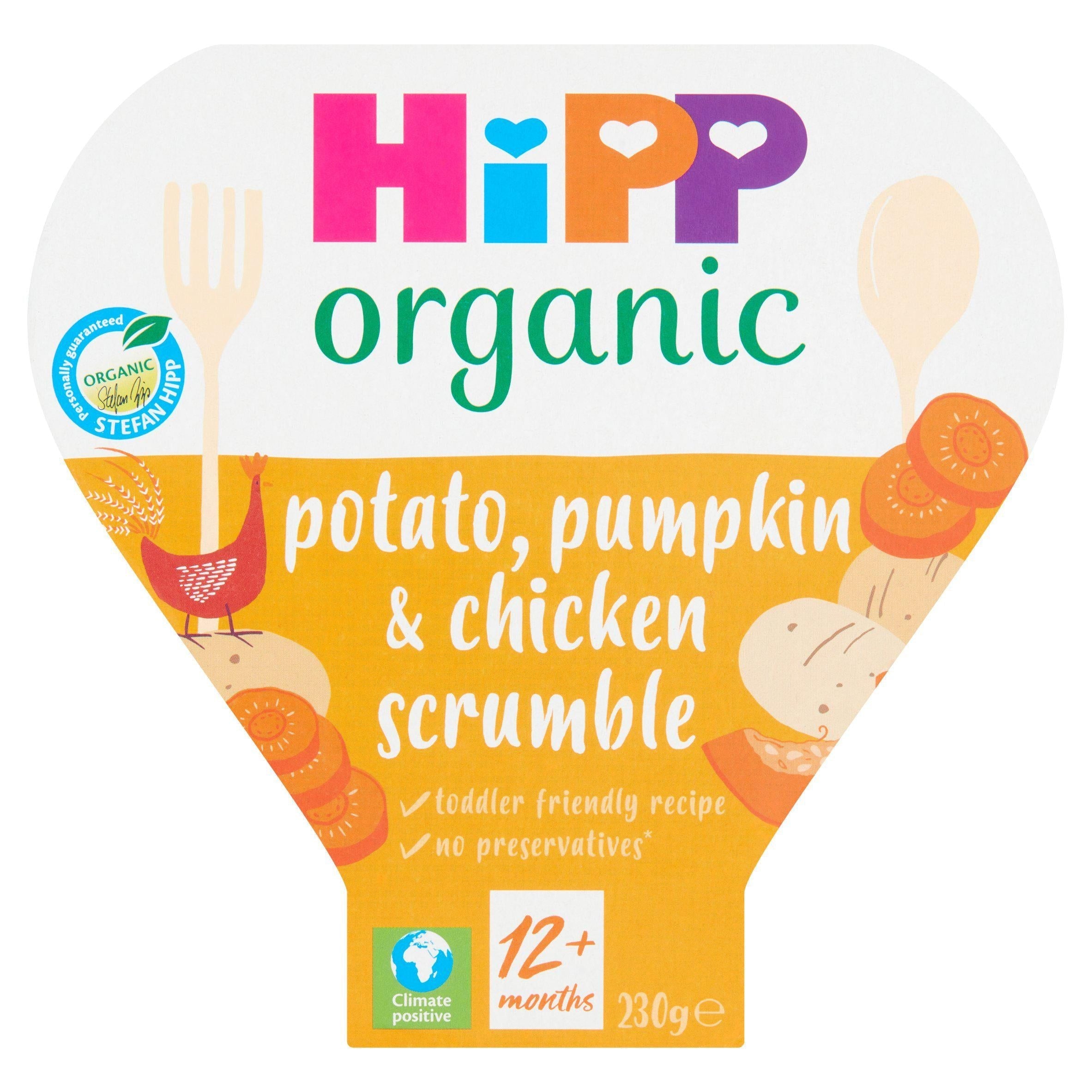 HiPP Organic Potato Pumpkin &amp;amp; Chicken Scrumble Toddler Tray Meal 1-3 Years 230g