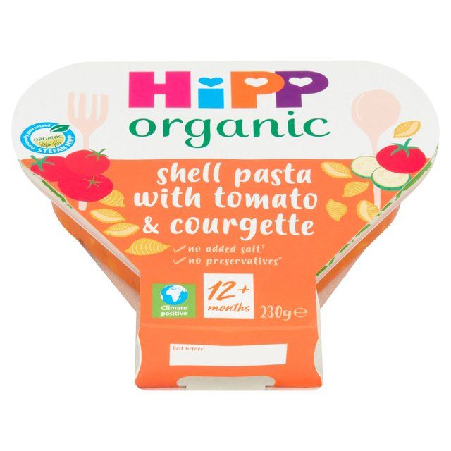 HiPP Organic Tomato &amp;amp; Courgette Shell Pasta Toddler Tray Meal 1-3yrs     230g