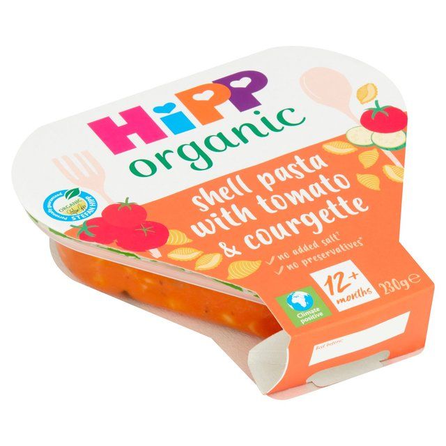 HiPP Organic Tomato &amp;amp; Courgette Shell Pasta Toddler Tray Meal 1-3yrs     230g