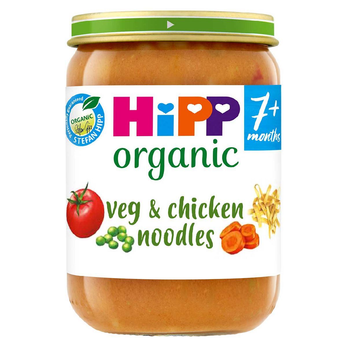 HiPP Organic Veg &amp; Csirke tészta bébiétel tégely 7+ hónapos 190g