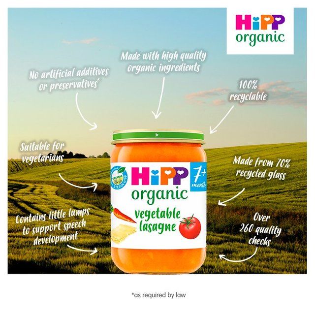 HiPP bio növényi lasagne bébiétel tégely 7+ hónapos 190g