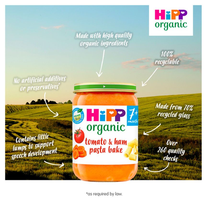 HiPP Tomato & Ham Pasta Bake Baby Food Jar 7+ Months