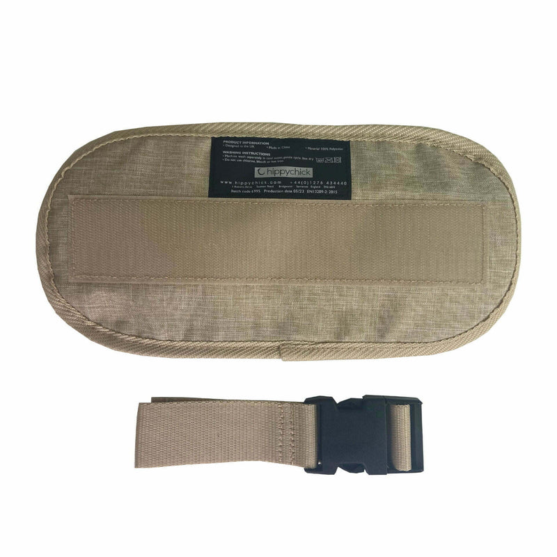 Hippychick Hipseat extension Denim Oatmeal 6 inch, imported from the UK