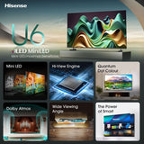 Hisense 65U6NQTUK 65 Inch Mini-LED Freely Smart TV