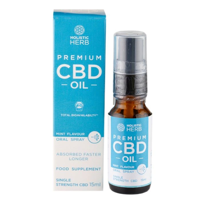 Holistic Herb Premium CBD Oral Spray Single Strength 15ml Mint Flavour