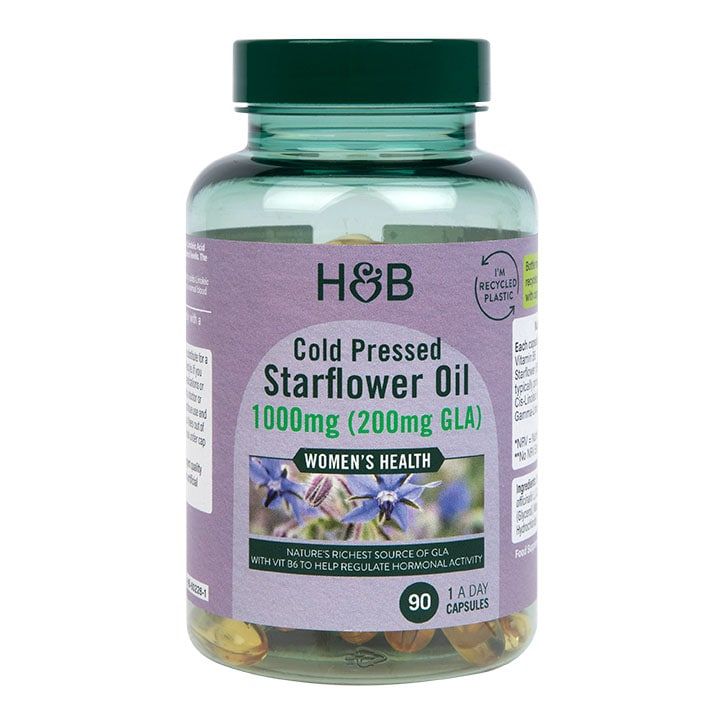 Holland &amp;amp; Barrett Cold Pressed Starflower Oil 1000mg 90 Capsules