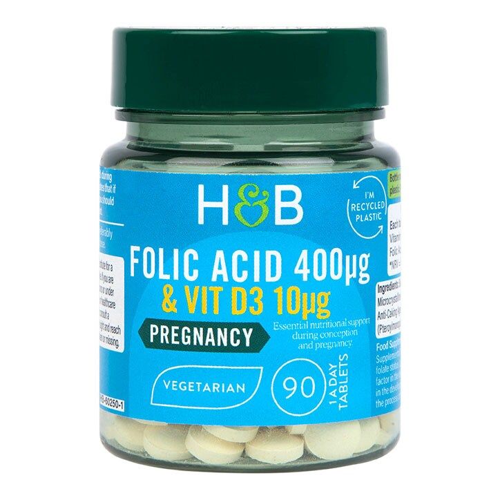 Holland &amp;amp; Barrett Folic Acid &amp;amp; Vitamin D3 90 Tablets