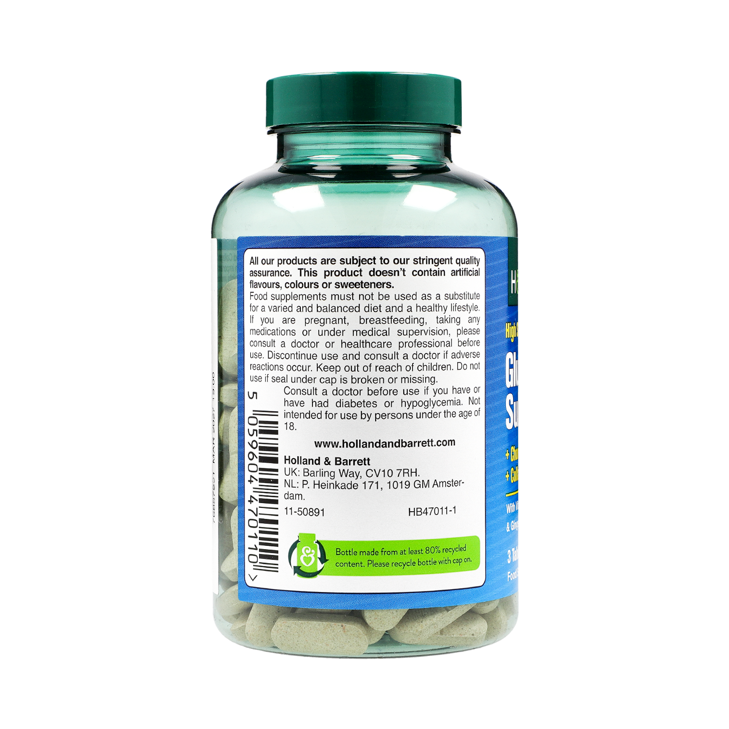 Holland &amp;amp; Barrett High Strength Glucosamine &amp;amp; Chondroitin Complex 180 Tablets