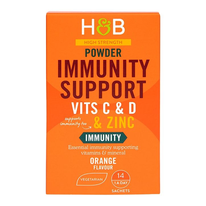 Holland &amp;amp; Barrett High Strength Immunity Support Powder Vits C &amp;amp; D &amp;amp; Zinc 14 Sachets