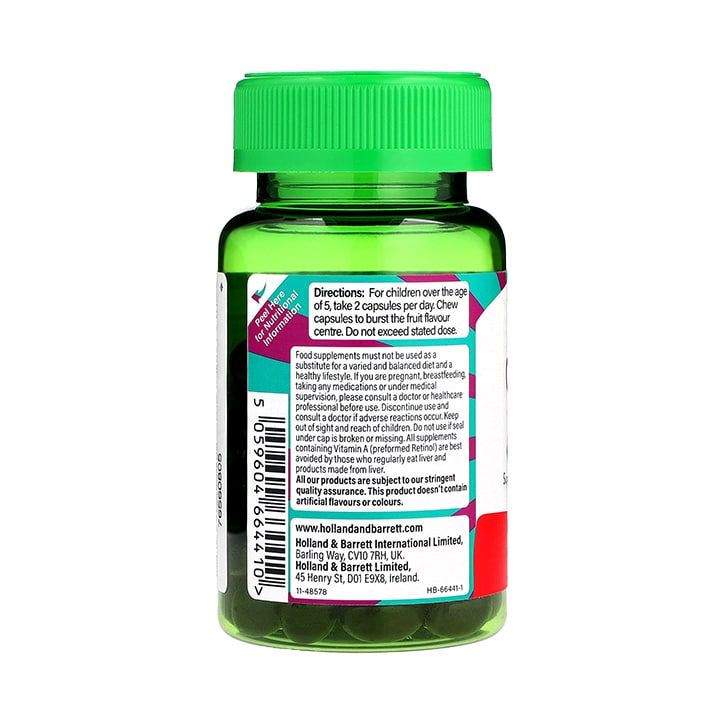 Holland &amp;amp; Barrett Kids Omega 3 Fish Oil Blackcurrant Flavour Chewable 60 Capsules