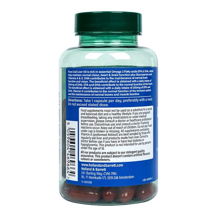 Holland &amp; Barrett Pure tran &amp; Glukosamin 500mg 60 kapsler