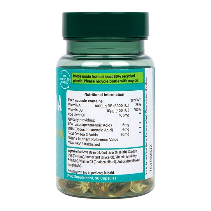 Holland &amp;amp; Barrett Vitamin A 3330IU + Vit D &amp;amp; Cod Liver Oil 90 Capsules