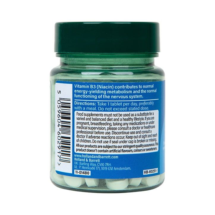 Holland &amp;amp; Barrett Vitamin B3 + Niacin 100mg 120 Tablets