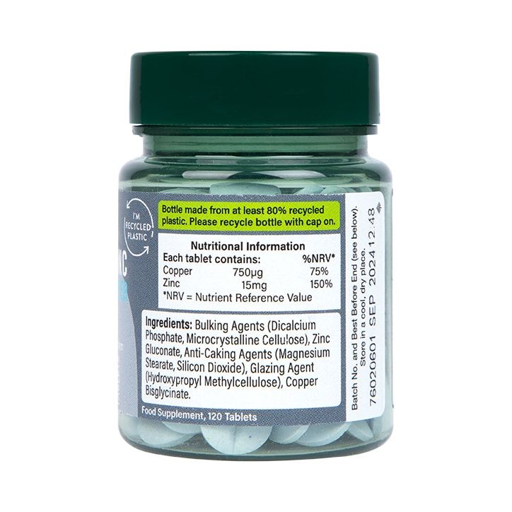 Hollanti &amp; Barrett Sinkki &amp; Kupari 15 mg 120 tablettia