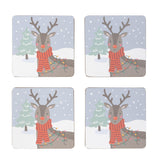 Otthoni Mikulás &amp; Rénszarvas Corkback Coaster 4pk