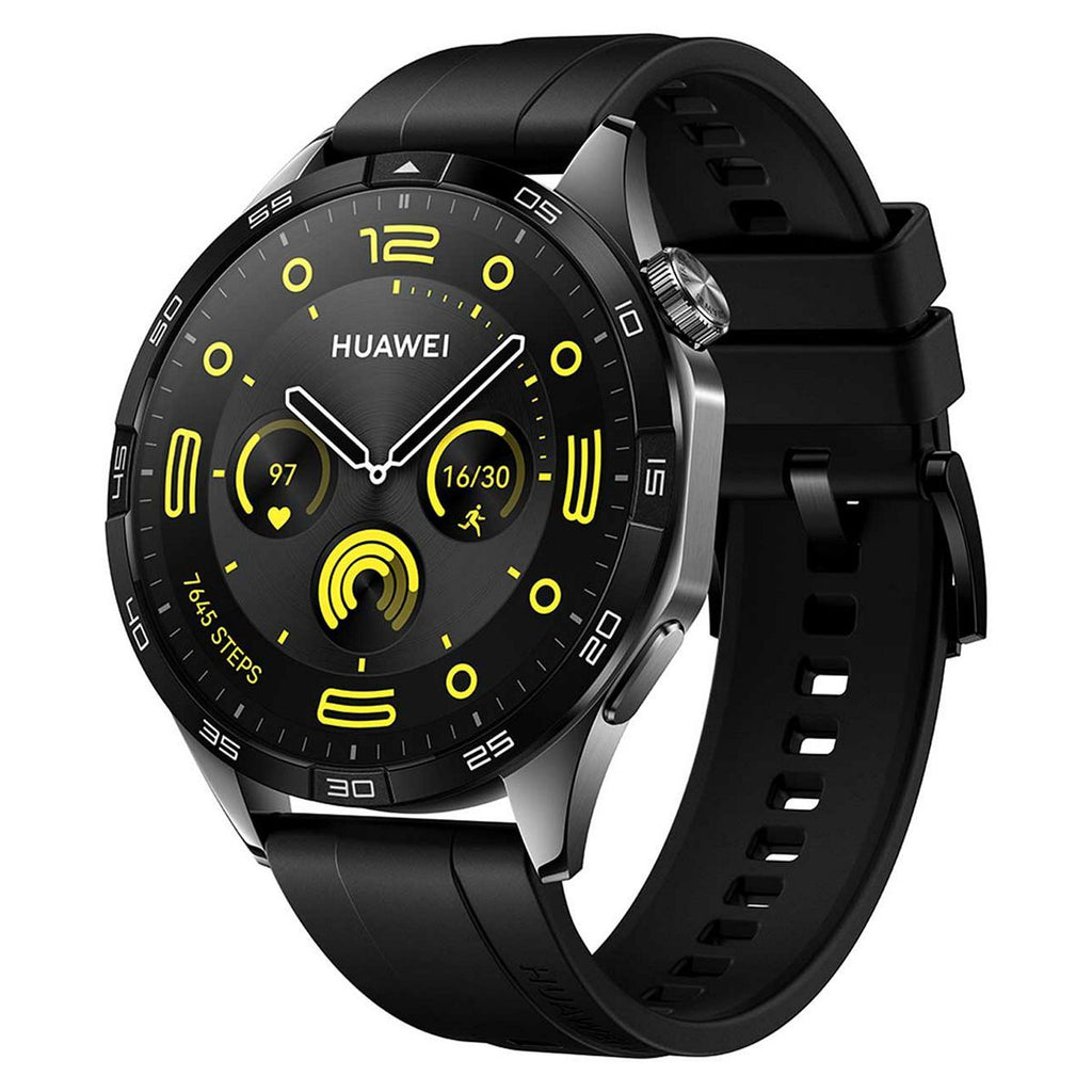 HUAWEI Watch GT 4 46mm Smart Watch - Black Rubber Strap