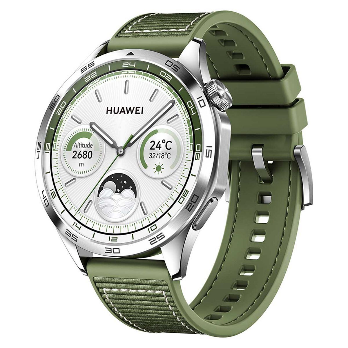 HUAWEI Watch GT 4 46 mm-es okosóra - zöld szövött szíj