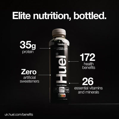 Holland & Barrett Repas 100% Nutritionnellement Complet Huel Black Edition Vanille 500ml - Acheter en ligne sur McGrocer