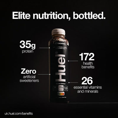 Huel Black Edition 100 % ernährungsphysiologisch vollständige Mahlzeit Vanille 500 ml
