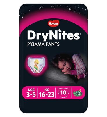 Huggies DryNites Pyjama Bed Wetting Pants Girls, 10 Pants, 3-5 Years