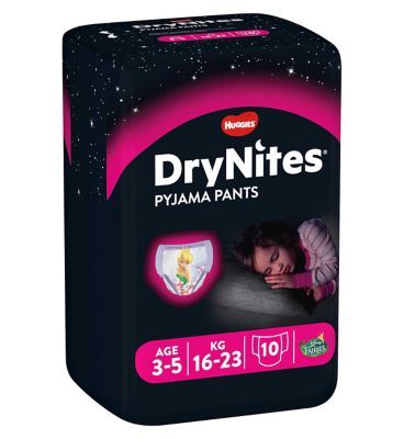 Huggies DryNites Pyjama Bed Wetting Pants Girls, 10 Pants, 3-5 Years