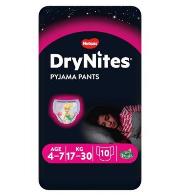 Huggies DryNites Pyjama Bed Wetting Pants Girls, 10 Pants, 4-7 Years