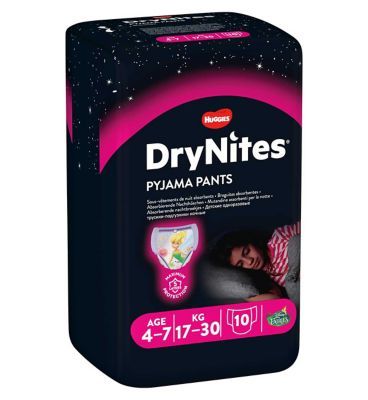 Huggies DryNites Pyjama Bed Wetting Pants Girls, 10 Pants, 4-7 Years