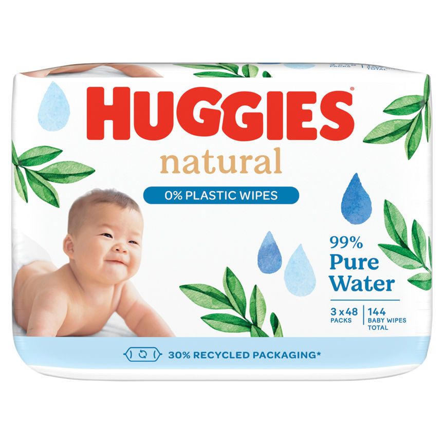 Huggies Natural 0% műanyag törlőkendő