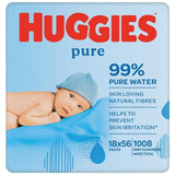 Huggies Pure 99% Water Baby Wipes Jumbo+ Pack   18 x 56 per pack