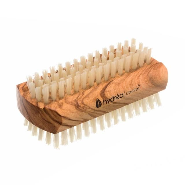 Hydrea London Olive Wood Pure Bristle Nail Brush Hard Strength Large