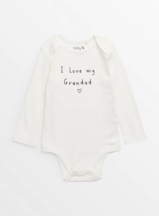 I Love My Grandad Slogan White Bodysuit Up to 3 mths