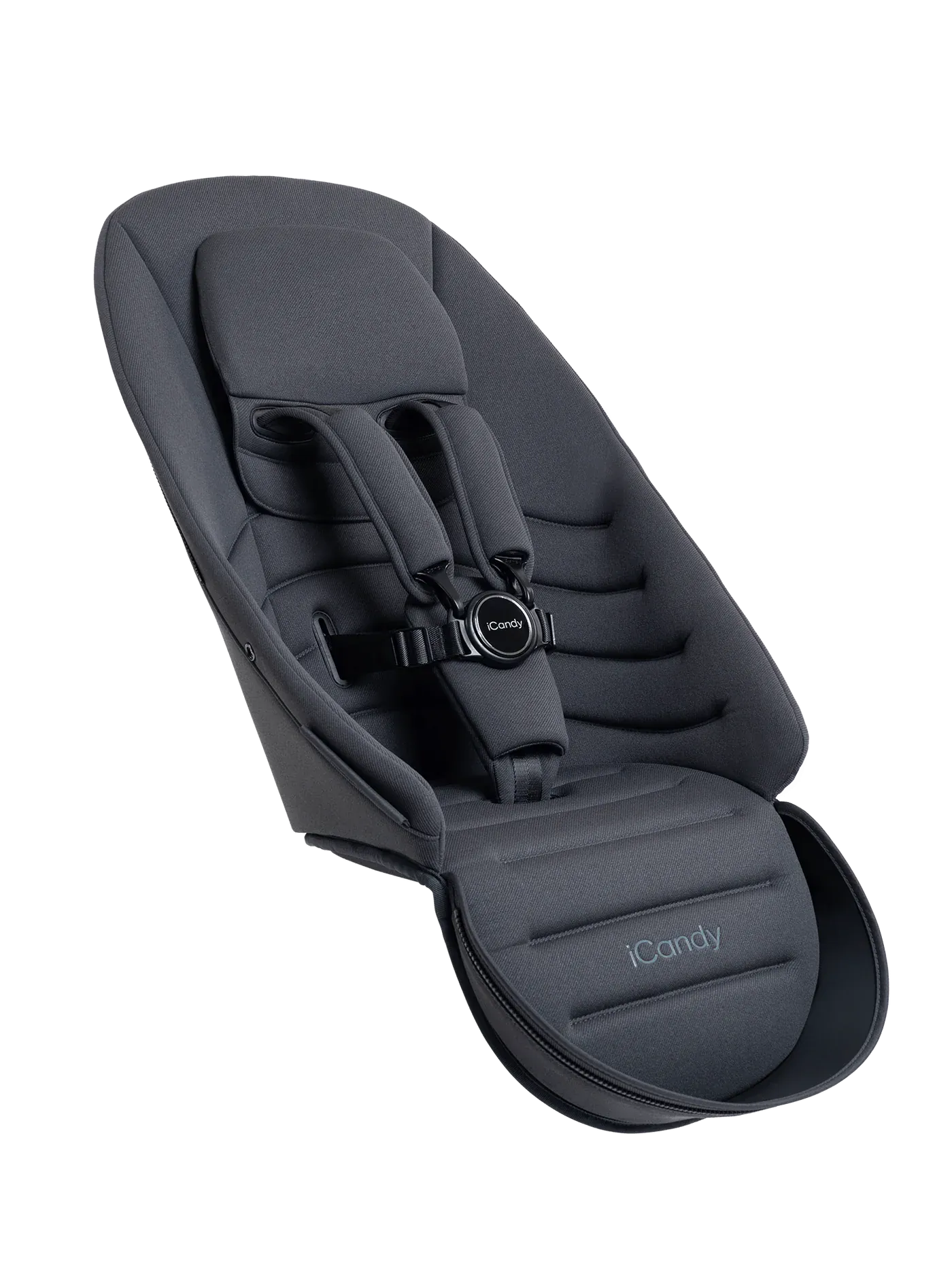 iCandy Peach 8 second seat fabric in grey (British brand)