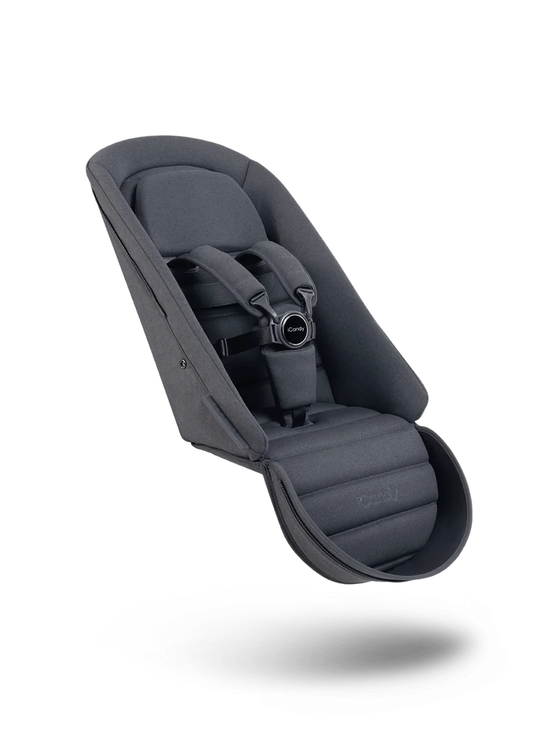 iCandy Peach 7 second seat fabric in dark grey (British brand)