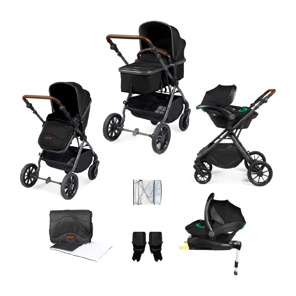 Ickle Bubba Cosmo all-in-one i-Size Travel System pisztoly fém/fekete/barna/ 1-es csomagméret