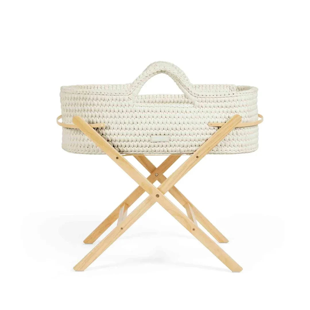 Ickle Bubba Nova moses basket and stand in Cloud Pine (British brand)