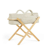 Ickle Bubba Nova moses basket and stand in Cloud Pine (British brand)