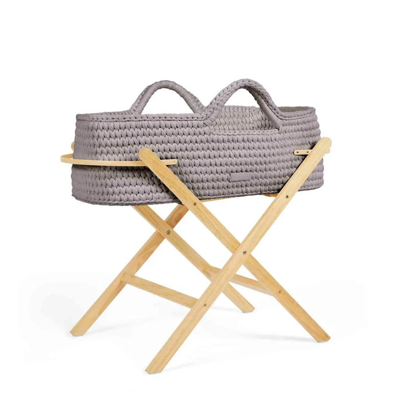 Ickle Bubba Nova Moses basket with stand in Tawny Pine (British brand)