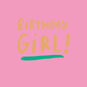 Sainsbury's Birthday Girl greeting card 15.9cm square (British brand)