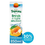 Tropicana Fresh & Light Orange Juice Blend 850ml (British brand)
