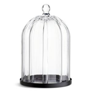 Habitat Luxe Ribbed Glass Cloche Dome 28cm, UK version