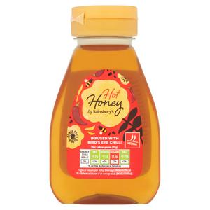Sainsbury's Hot Honey 250g bottle with Bird's Eye Chilli extract (British brand)