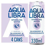 Aqua Libra Sparkling Water Blueberry & Pomegranate 4 x 330ml - British product