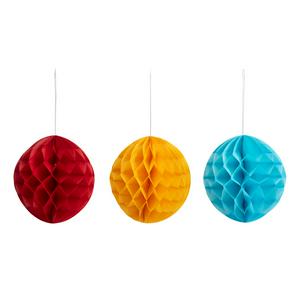 Habitat kids paper honeycombs red yellow blue pack of three, UK version