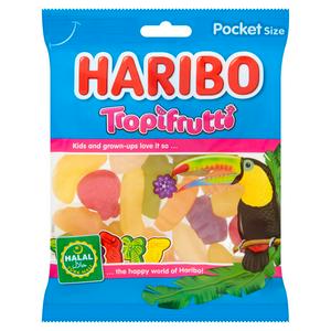 Haribo Halal Tropifrutti fruit gums 100g, UK version