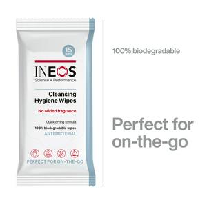 Ineos Antibacterial Sanitiser Wipes 15 Pack imported from the UK