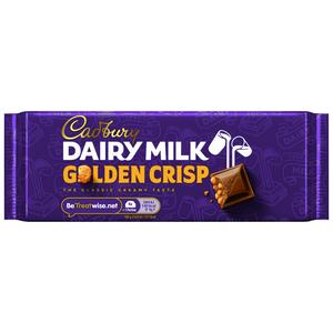 Cadbury Dairy Milk Golden Crisp chocolate bar 54g - British product