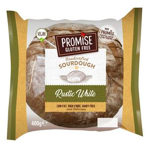 Sainsburys Promise Gluten Free Handcrafted Sourdough Rustic White Bread 400g- Buy online at McGrocer