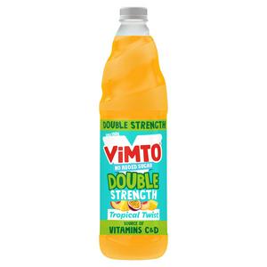 Vimto Double Strength Tropical Twist Squash 725ml Bottle (British brand)